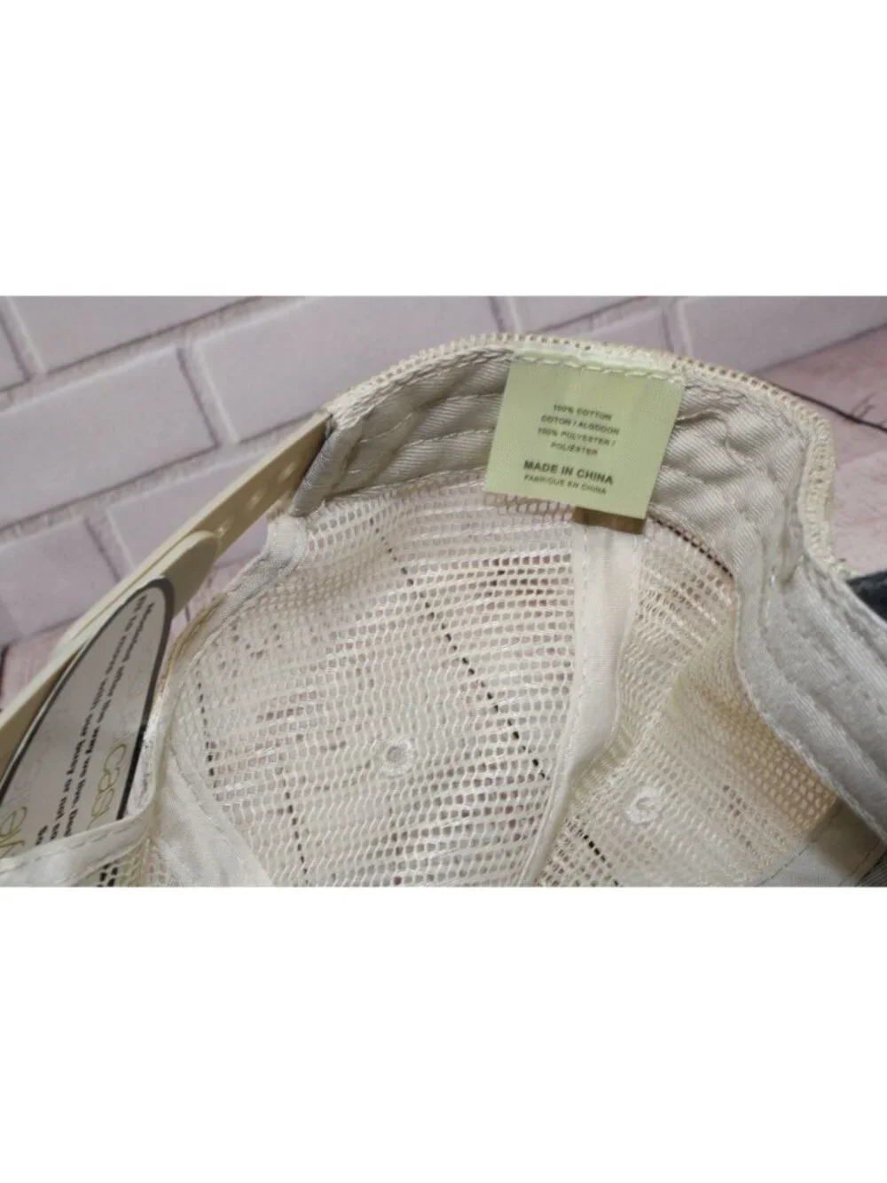 Vintage Adams F&R Trucker Hat Distressed Gray & Beige Mesh Cap Adjustable Snapba - Picture 7 of 8